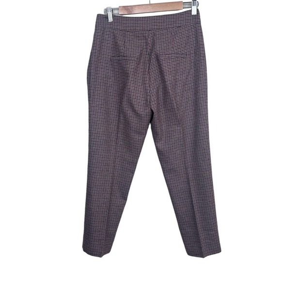 Veronica Beard Gemini Check Crop Pants Red Multi 6 - Picture 5 of 13